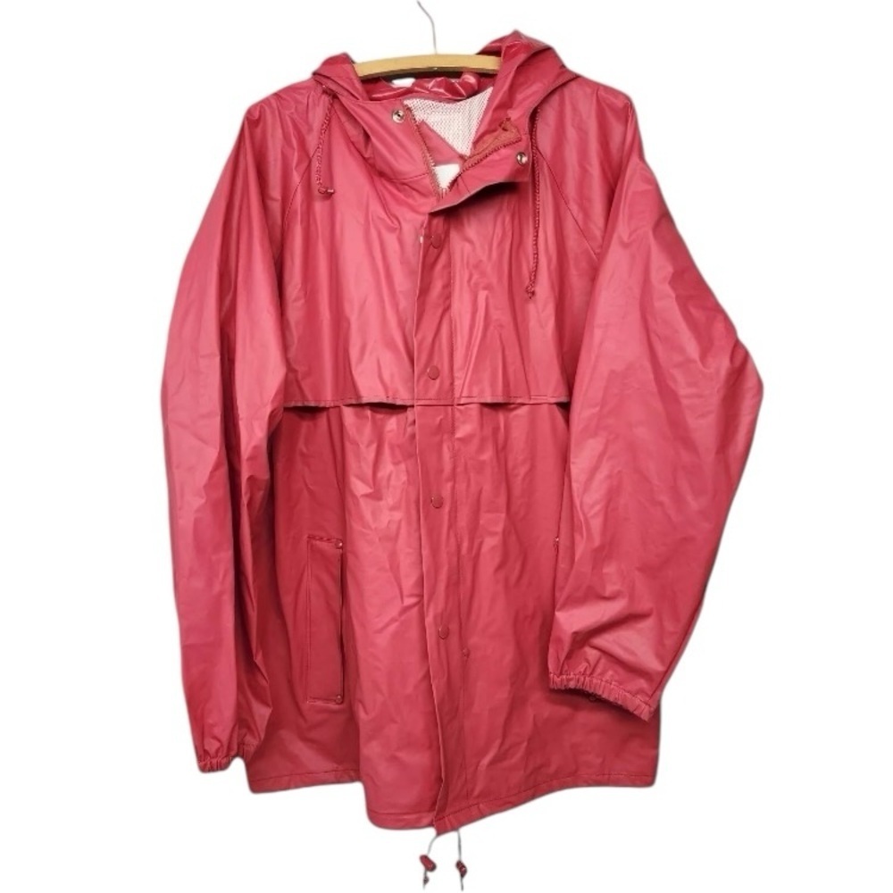 Misty Harbor Red Slicker Hooded Lined Raincoat XL - Picture 2 of 10